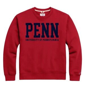 League University of Pennsylvania Penn Sweatshirt Mens Large Red Crewneck Fleece